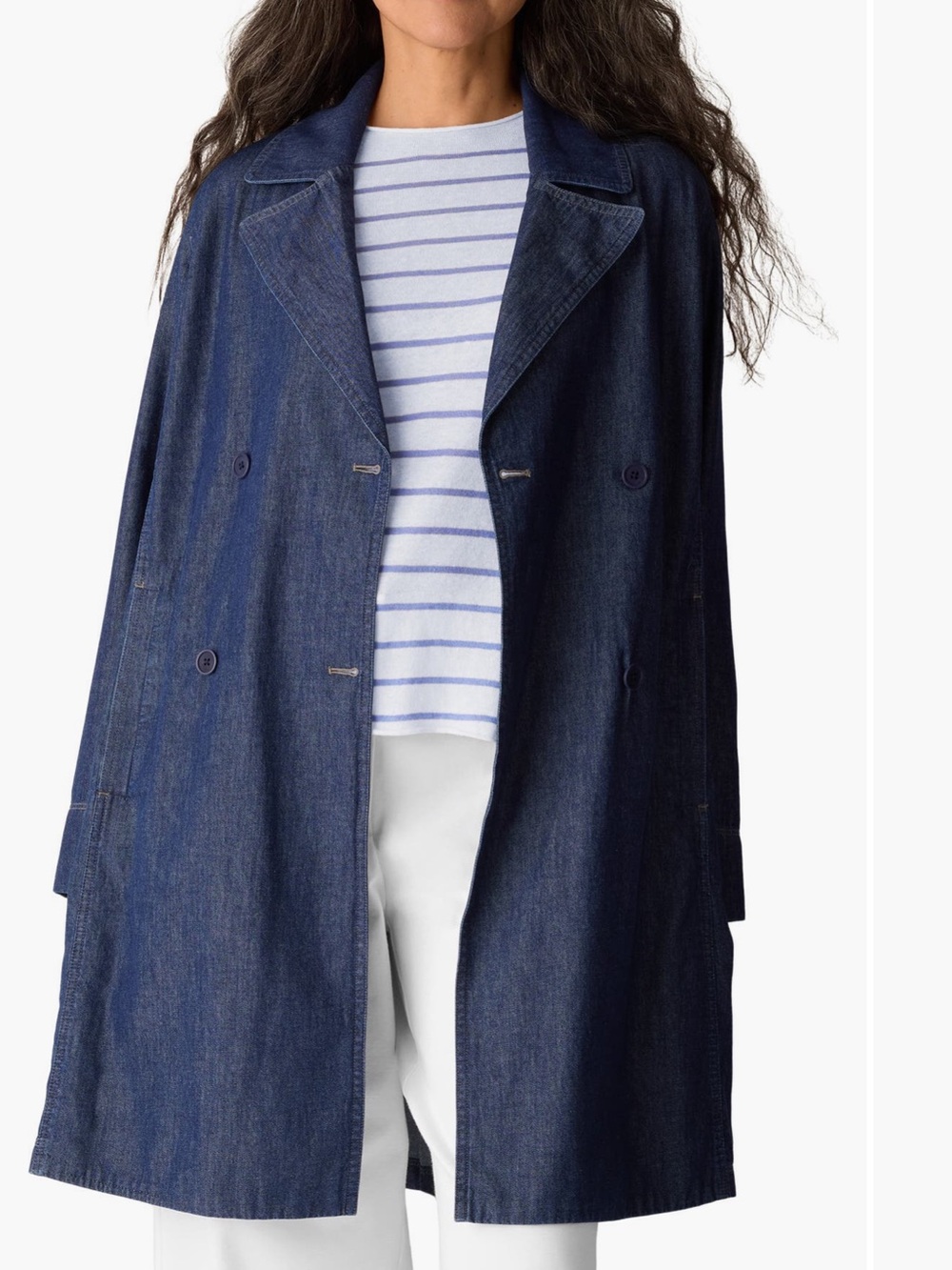 Eileen Fisher Denim trench coat